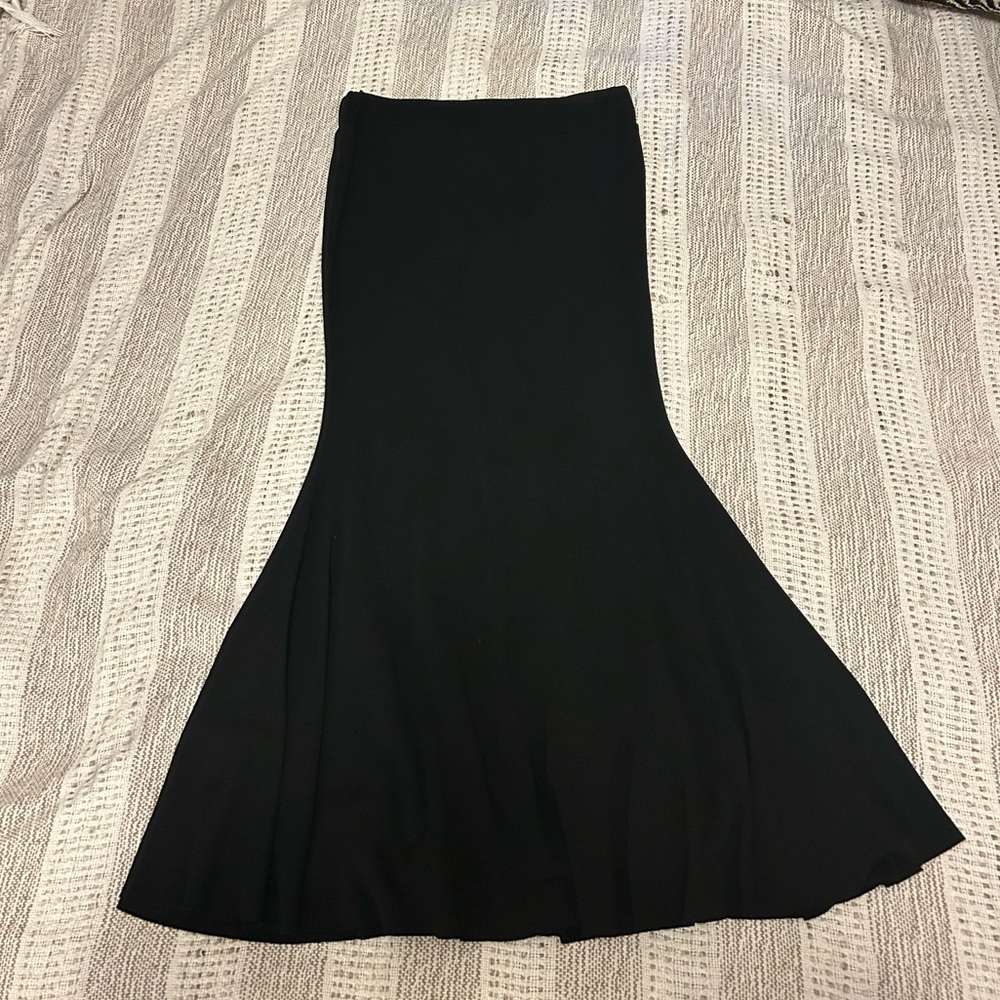 Flared black maxi skirt